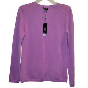 Talbots Pure Cashmere Crewneck Pullover Sweater Small NWT Purple